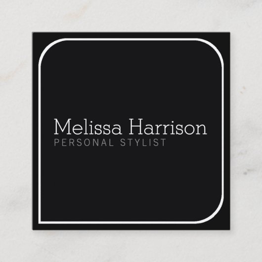 Stijlvolle moderne zwarte vierkant professionele s vierkante visitekaartje (Voorkant)