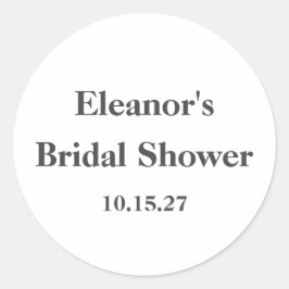 Stijlvolle moderne zwarte witte aangepaste bruidsd ronde sticker