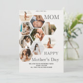 Stijlvolle moeder Fotocollage elegant Feestdagenkaart (Staand voorkant)