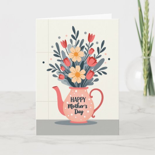 Stijlvolle Moederdag Theekopje Kaart (Voorkant)