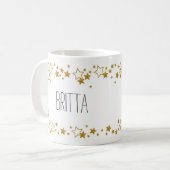 Stijlvolle mok met eigen naam en sterren (Voorkant links)