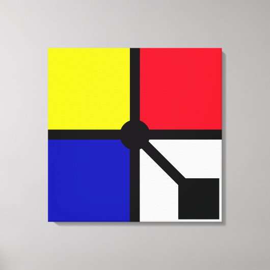 Stijlvolle Mondriaan Basiskleuren Canva Canvas Afdruk (Voorkant)