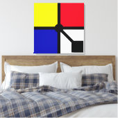 Stijlvolle Mondriaan Basiskleuren Canva Canvas Afdruk (Insitu (Slaapkamer))