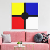 Stijlvolle Mondriaan Geïnspireerde Kunst & Basiskl Canvas Afdruk (Insitu (Woonkamer))