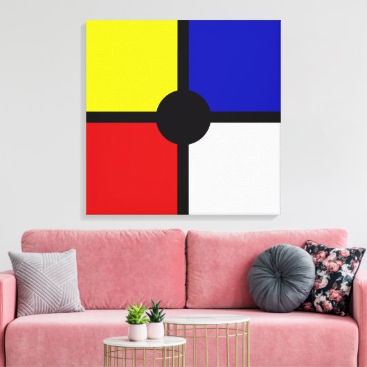 Stijlvolle Mondriaan Geïnspireerde Kunst & Basiskl Canvas Afdruk (Insitu (Woonkamer))