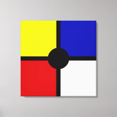 Stijlvolle Mondriaan Geïnspireerde Kunst & Basiskl Canvas Afdruk (Voorkant)