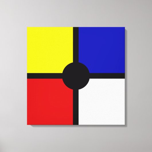 Stijlvolle Mondriaan Geïnspireerde Kunst & Basiskl Canvas Afdruk (Voorkant)