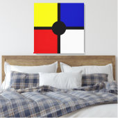 Stijlvolle Mondriaan Geïnspireerde Kunst & Basiskl Canvas Afdruk (Insitu (Slaapkamer))