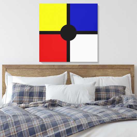 Stijlvolle Mondriaan Geïnspireerde Kunst & Basiskl Canvas Afdruk (Insitu (Slaapkamer))