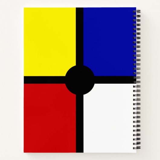 Stijlvolle Mondriaan Geïnspireerde Kunst & Basiskl Notitieboek (Achterkant)
