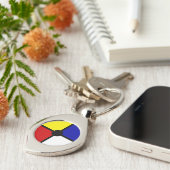 Stijlvolle Mondriaan Geïnspireerde Kunst & Basiskl Sleutelhanger (Zijkant)