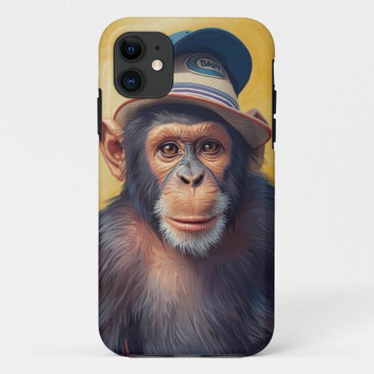 Stijlvolle Monkey Portrait Mobile Hoesje (Achterkant)