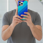 Stijlvolle monochrome blauwe strepen, esthetisch Case-Mate iPhone case