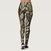 Stijlvolle monochrome boho succulenten bloempatroo leggings (Achterkant)