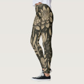 Stijlvolle monochrome boho succulenten bloempatroo leggings (Links)