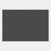 Stijlvolle monochrome grijze plaid en sterren inpakpapier vel (Voorkant 2)