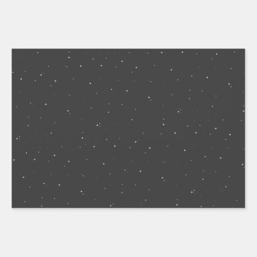 Stijlvolle monochrome grijze plaid en sterren inpakpapier vel (Voorkant 2)