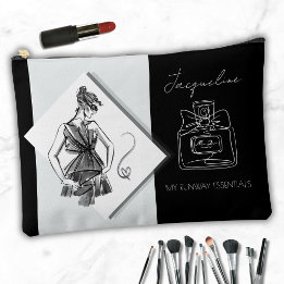 Stijlvolle monochrome parfum mode ontwerp etui