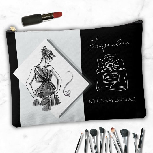 Stijlvolle monochrome parfum mode ontwerp etui