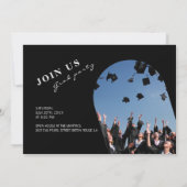 Stijlvolle Monogram 2 Foto Afstuderen Kaart (Achterkant)