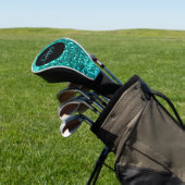 Stijlvolle monogram aqua blauwgroen glitter naam z golfheadcover (Insitu)