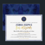 STIJLVOLLE MONOGRAM BAR MITZVAH marine blauw goud  Kaart<br><div class="desc">door kat massard >>> kat@simplysweetPAPERIE.com <<< Een trendy uitnodigingsontwerp voor de BAR MITZVAH Setup van uw kind als sjabloon is het eenvoudig voor u om uw eigen gegevens toe te voegen, of druk op de knop aanpassen en u kunt tekst, lettertypen, maten enz. toevoegen of wijzigen TIP:: 1. Als u...</div>