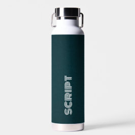 Stijlvolle Monogram Donkergroen Script Waterfles