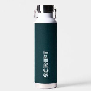 Stijlvolle Monogram Donkergroen Script Waterfles