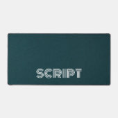 Stijlvolle Monogram Donkergroen Script Waterfles Bureaumat (Voorkant)