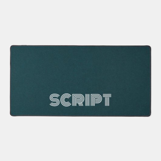 Stijlvolle Monogram Donkergroen Script Waterfles Bureaumat (Voorkant)