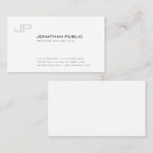 Stijlvolle Monogram Duidelijke Eenvoudige Moderne Visitekaartje (Voorkant / Achterkant)