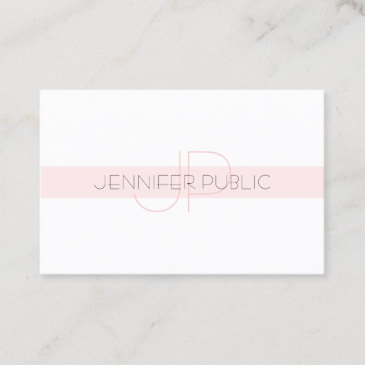 Stijlvolle Monogram Eenvoudig Ontwerp Trendy Luxe  Visitekaartje (Voorkant)