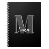 Stijlvolle monogram Eenvoudige kalligrafie Notitieboek (Voorkant)