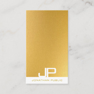 Stijlvolle monogram Elegant Modern Gold Sjabloon Visitekaartje