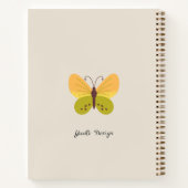 Stijlvolle monogram en initiaal florale Burgundy Notitieboek (Achterkant)