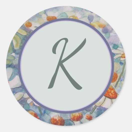 Stijlvolle monogram envelop afdichting ronde sticker (Voorkant)