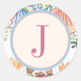 Stijlvolle monogram envelop afdichting ronde sticker