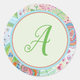 Stijlvolle monogram envelop afdichting ronde sticker