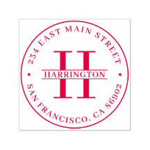 Stijlvolle Monogram Familienaam Rond Terugkeeradre