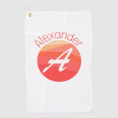 Stijlvolle monogram gekleurde letter Een golfhandd Golfhanddoek (Voorkant)