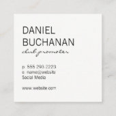 Stijlvolle Monogram Glamour Gestreept Gouden Vierkante Visitekaartje (Achterkant)