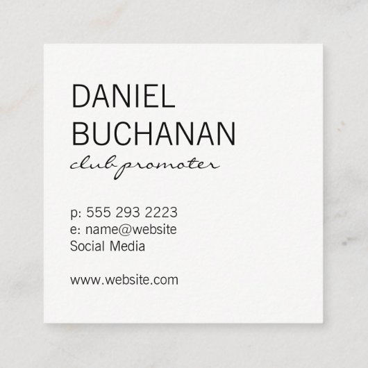 Stijlvolle Monogram Glamour Gestreept Gouden Vierkante Visitekaartje (Achterkant)