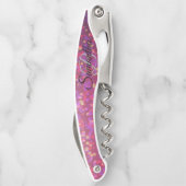 Stijlvolle Monogram Glitter Kelners Kurkentrekker  (Achterkant)