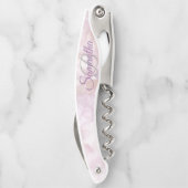 Stijlvolle Monogram Glitter Kelners Kurkentrekker  (Achterkant)