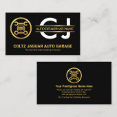 Stijlvolle monogram Gold Placard Auto Garage Visitekaartje (Voorkant / Achterkant)