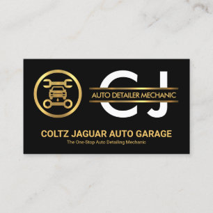 Stijlvolle monogram Gold Placard Auto Garage Visitekaartje