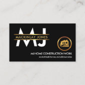 Stijlvolle monogram Gold Placard Border Constructi Visitekaartje (Voorkant)