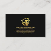 Stijlvolle monogram Gold Placard Border Contractor Visitekaartje (Achterkant)