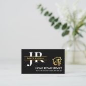 Stijlvolle monogram Gold Placard Border Contractor Visitekaartje (Staand voorkant)