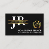 Stijlvolle monogram Gold Placard Border Contractor Visitekaartje (Voorkant)